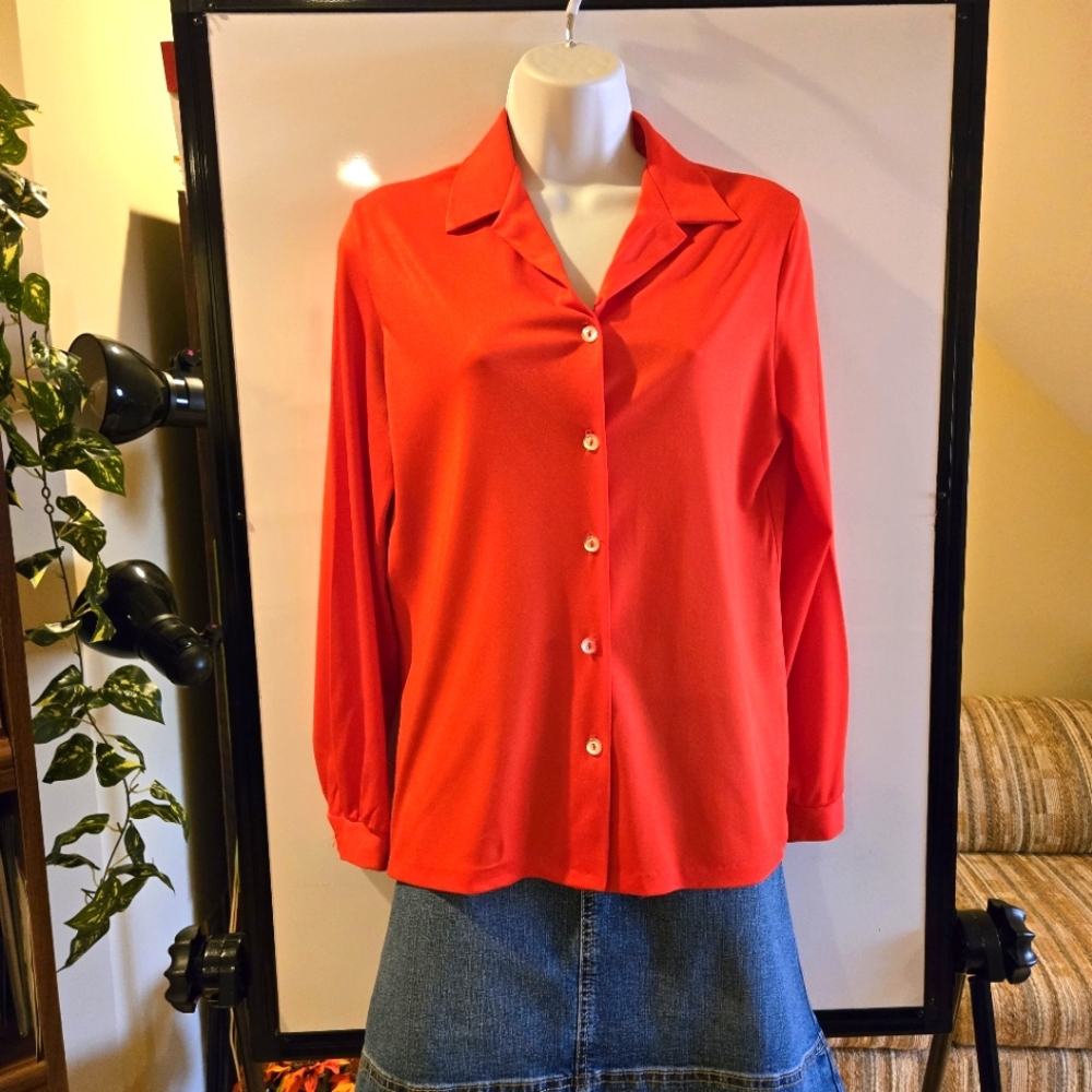 Blair, Long Sleeve Red Blouse Size Medium